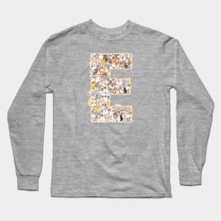 cat letter  E(the cat forms the letter E) Long Sleeve T-Shirt